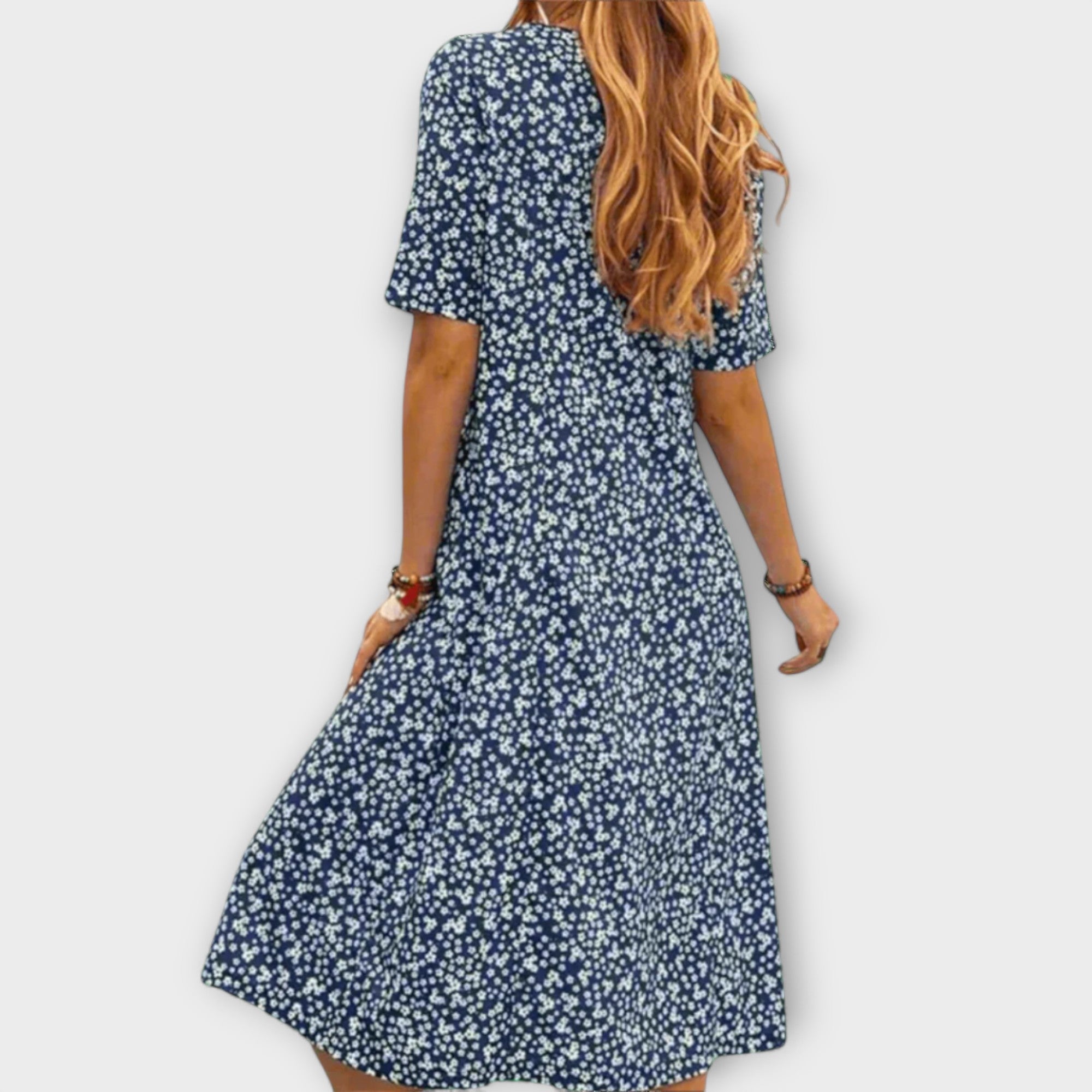 Paula - Elegant blommig klänning i premium material