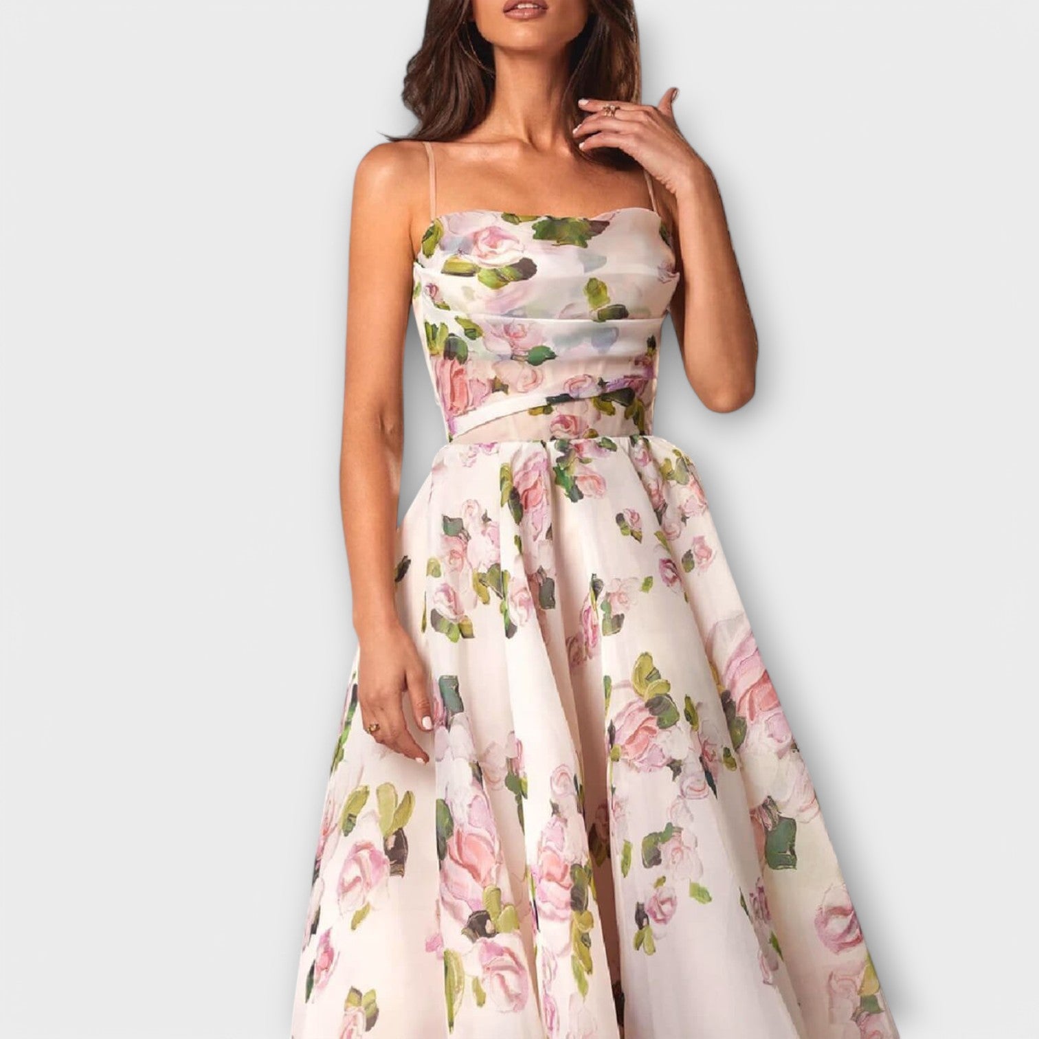 Elegant Chiffon Midi Klänning