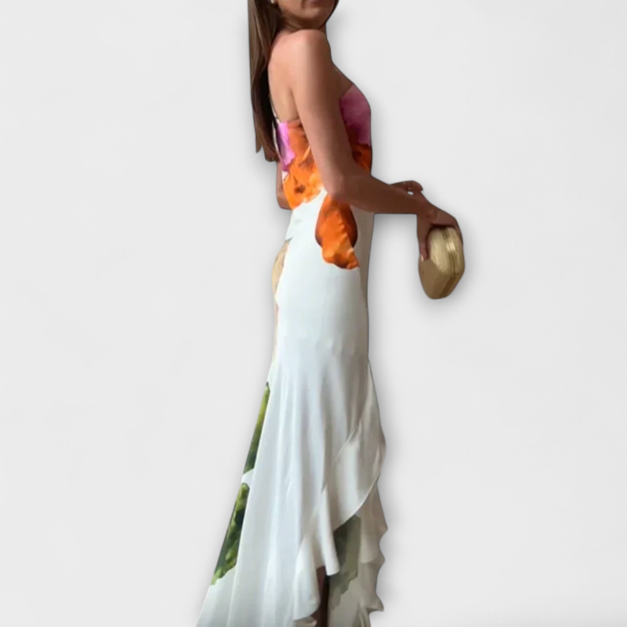 De Sapphire - Elegant Patchwork Maxi Klänning