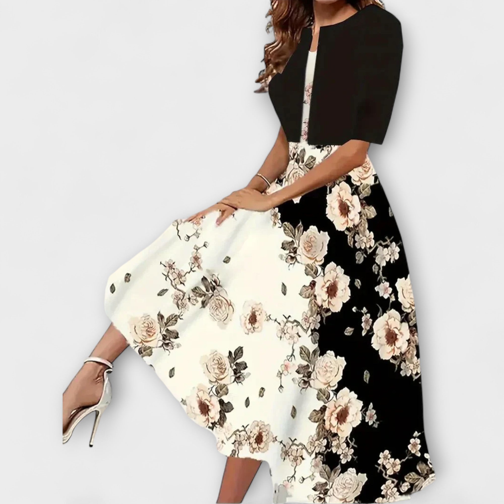 Kvinnors Midi Klänning med Jacka