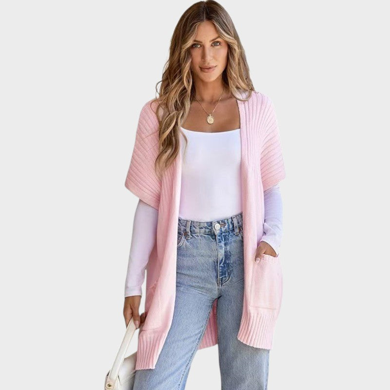 Isla – Lättvikts Öppen Framsida Stickad Cardigan