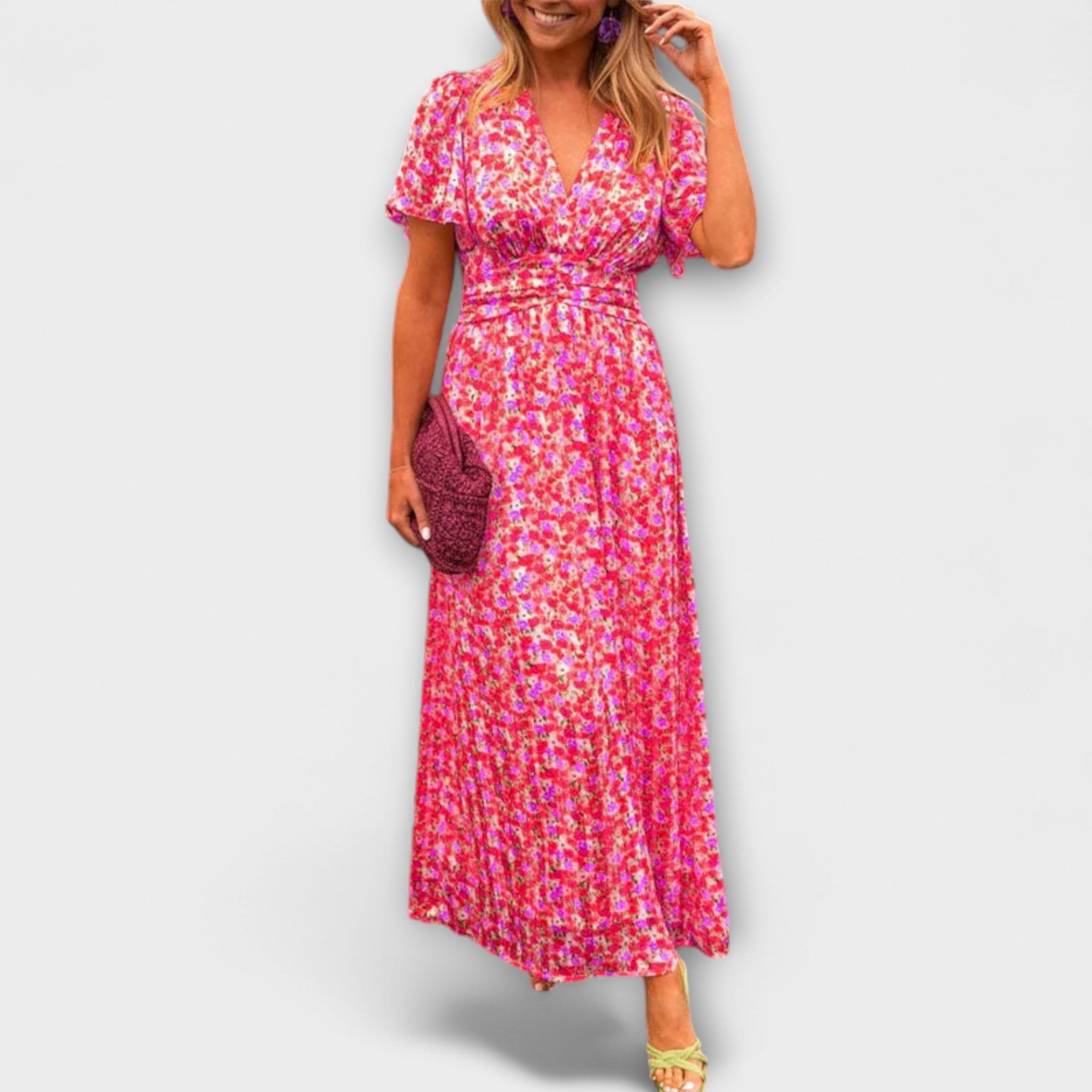 Elsie - Klassisk V-ringad Klänning