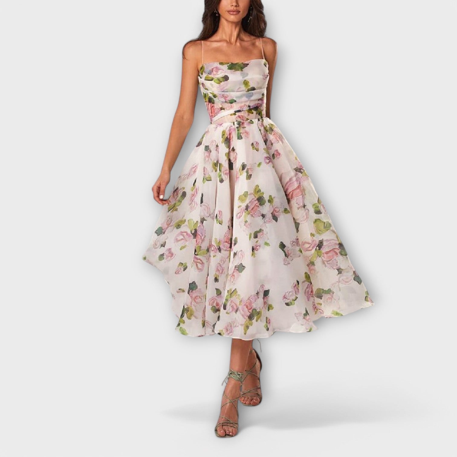 Elegant Chiffon Midi Klänning