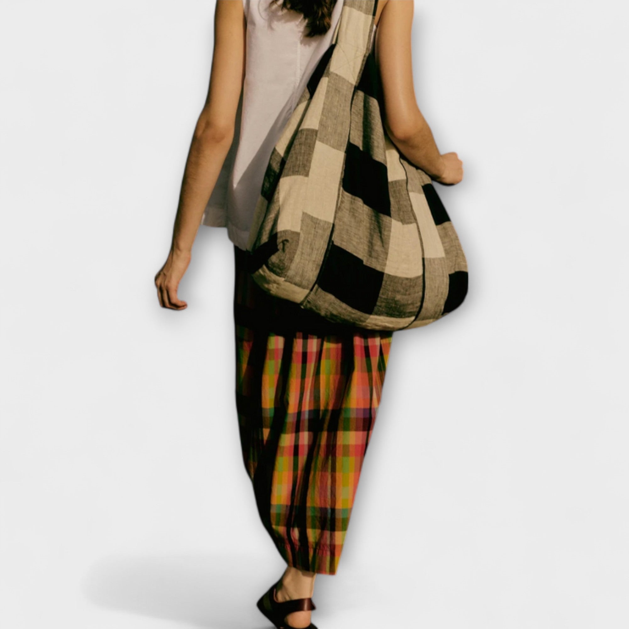 Emilia - Flerfärgad Randig Plisserad Kjol