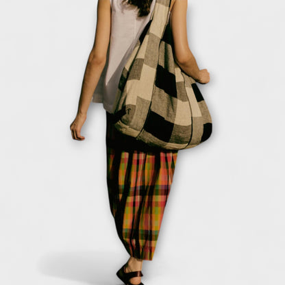 Emilia - Flerfärgad Randig Plisserad Kjol