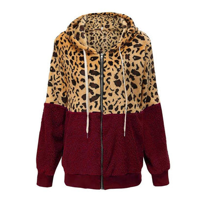 Lea - Fleece Hoodie med Leoparddesign