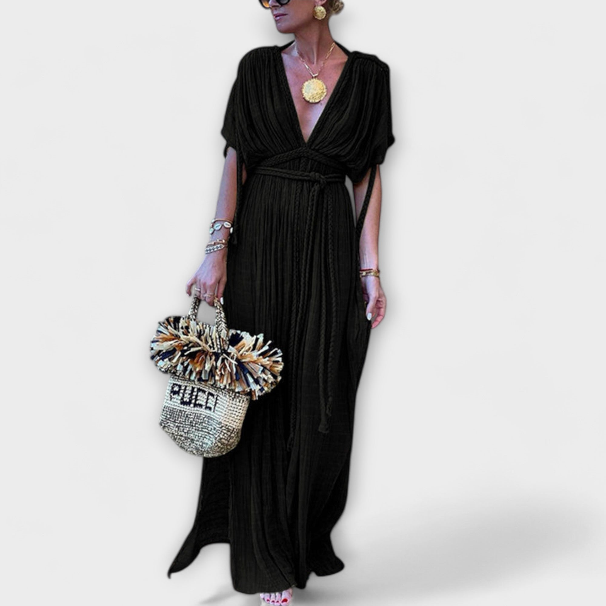 Grekisk-inspirerad kimono maxiklänning