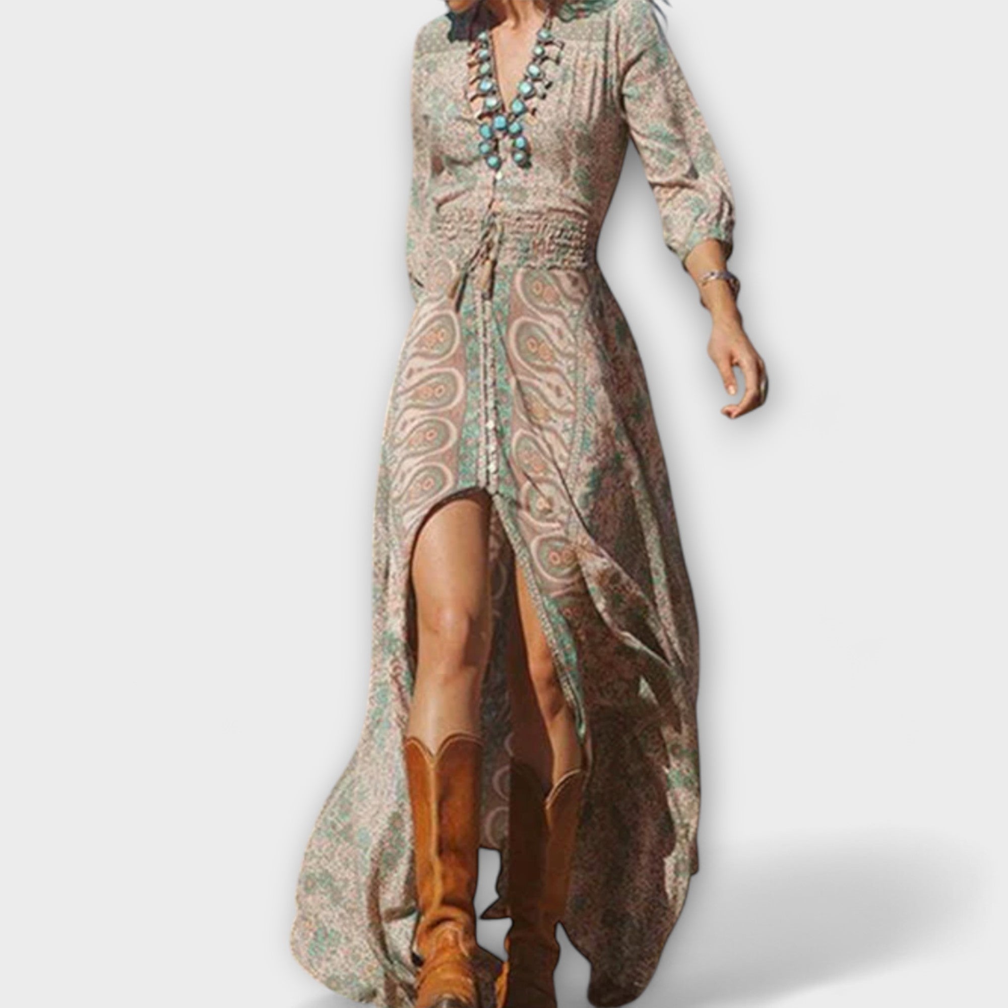 Lös boho maxi klänning