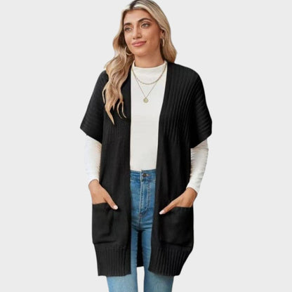Isla – Lättvikts Öppen Framsida Stickad Cardigan