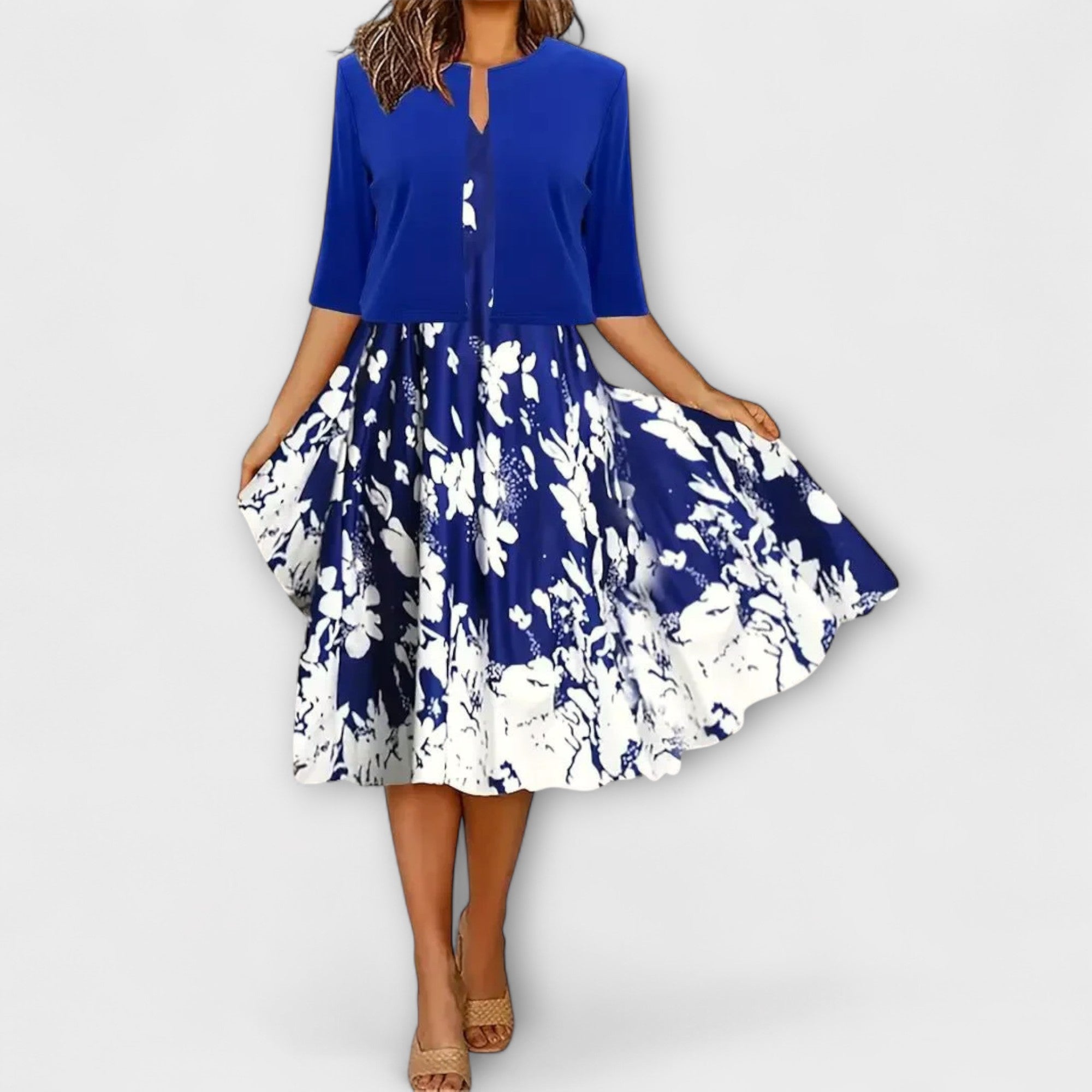 Kvinnors Midi Klänning med Jacka