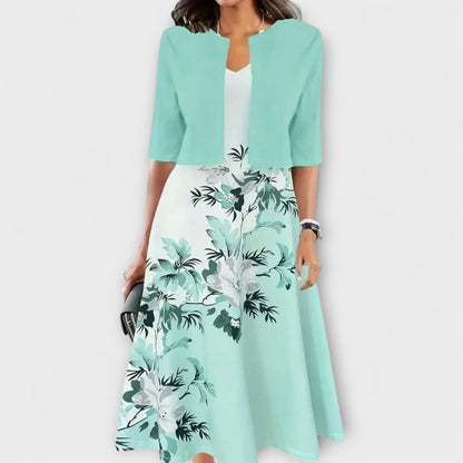 Kvinnors Midi Klänning med Jacka