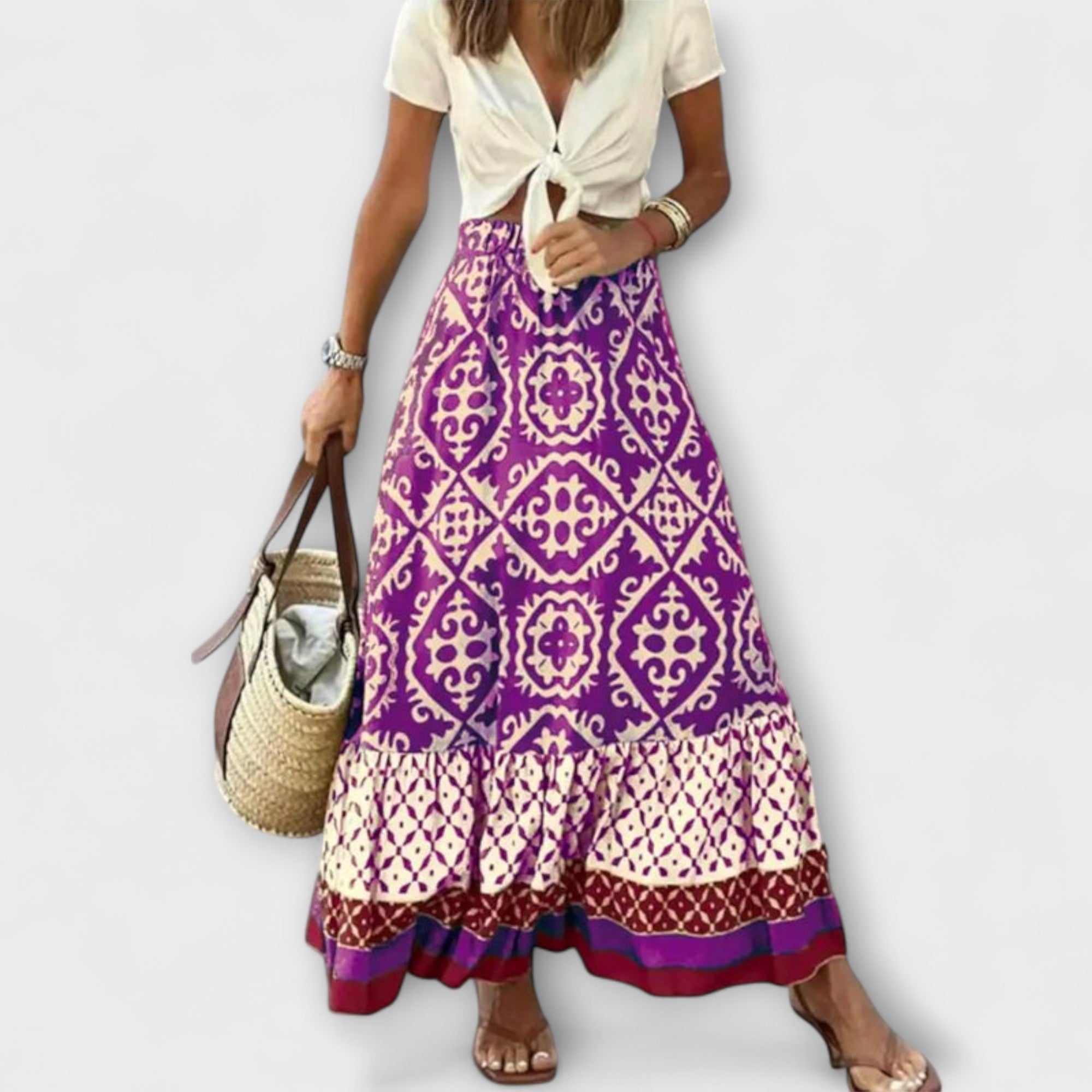 Dagmar - Kvinnors Högmidjad Sommarkjol