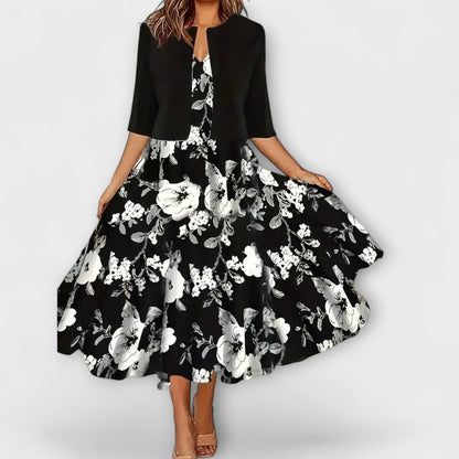 Kvinnors Midi Klänning med Jacka