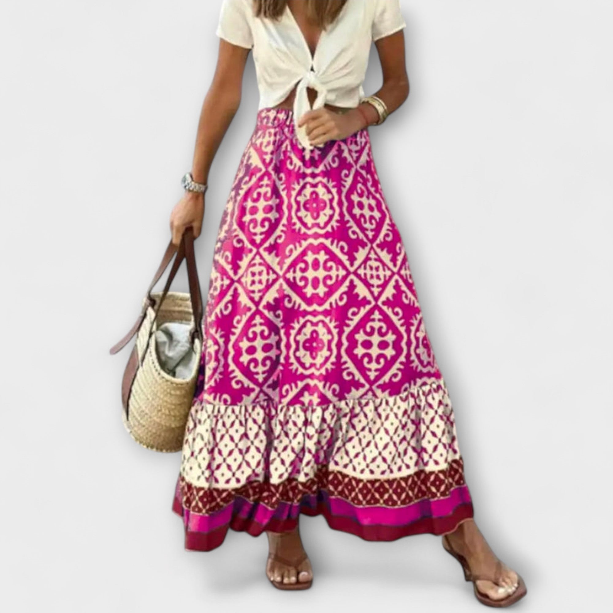 Dagmar - Kvinnors Högmidjad Sommarkjol