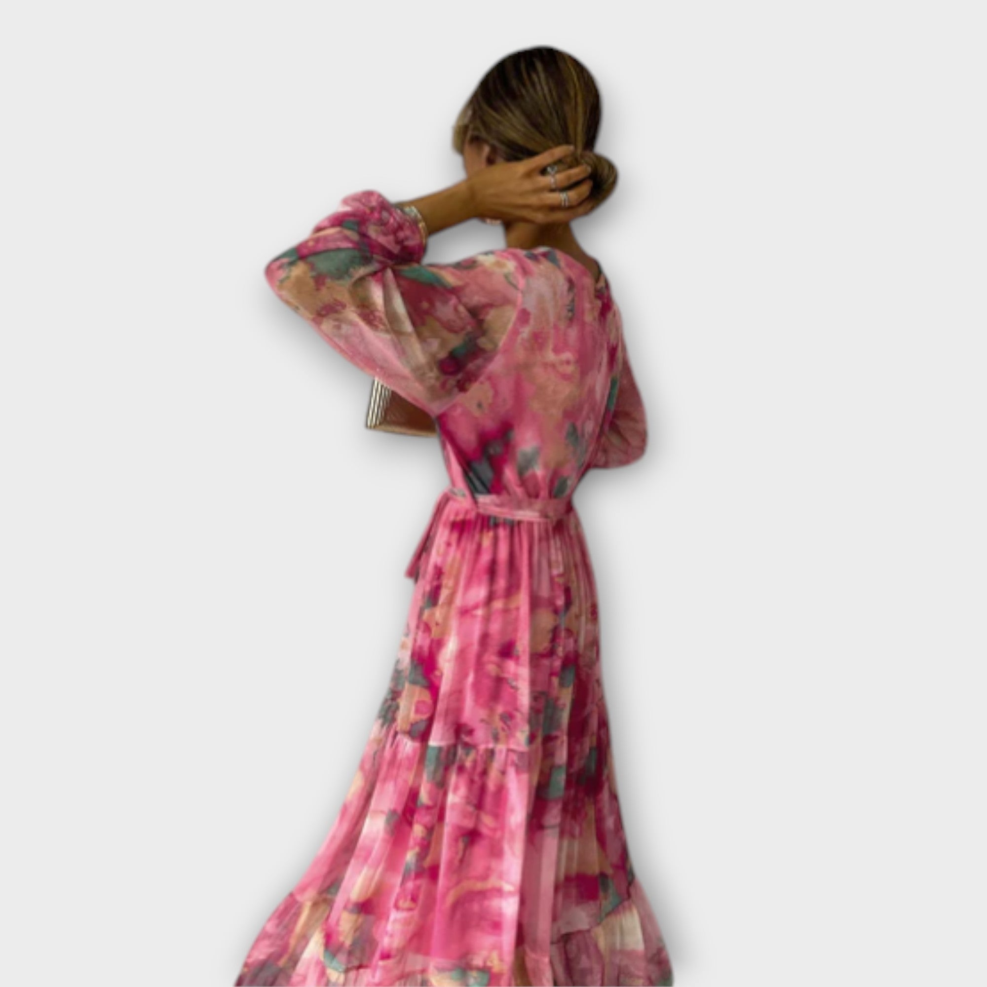 Evelyn - Akvarell Maxi Klänning