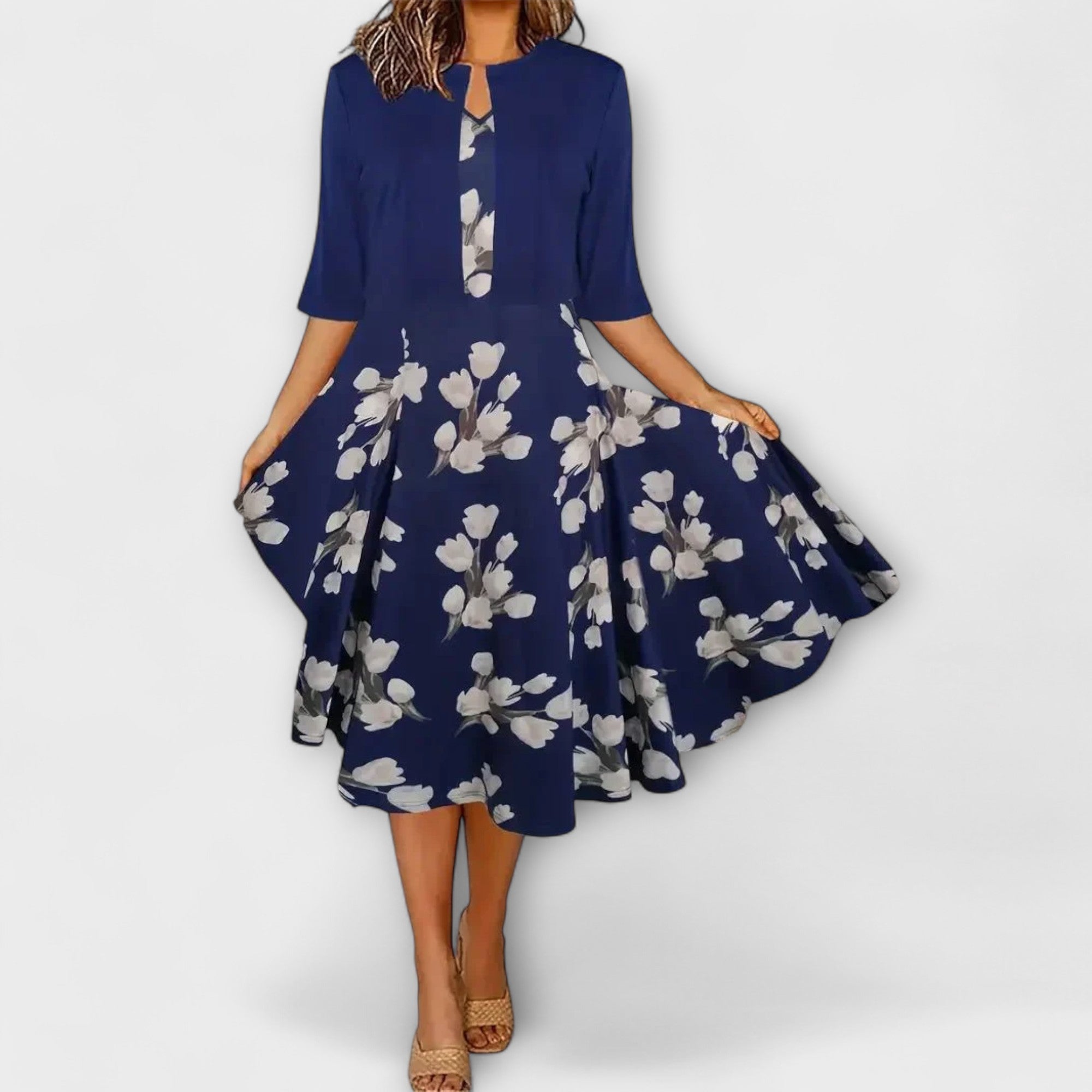 Kvinnors Midi Klänning med Jacka